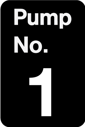 D-46-PN  Pump number Decals 4"w x 6"h