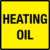D-33-HO-BY DECAL "HEATING OIL" Black on Yellow Background Decal