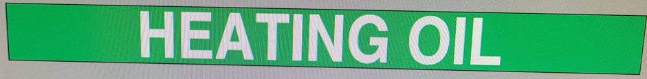 CTC-HO 38"x 3.5"-"HEATING OIL" White Letters on Green Background Plastic Tank Collar