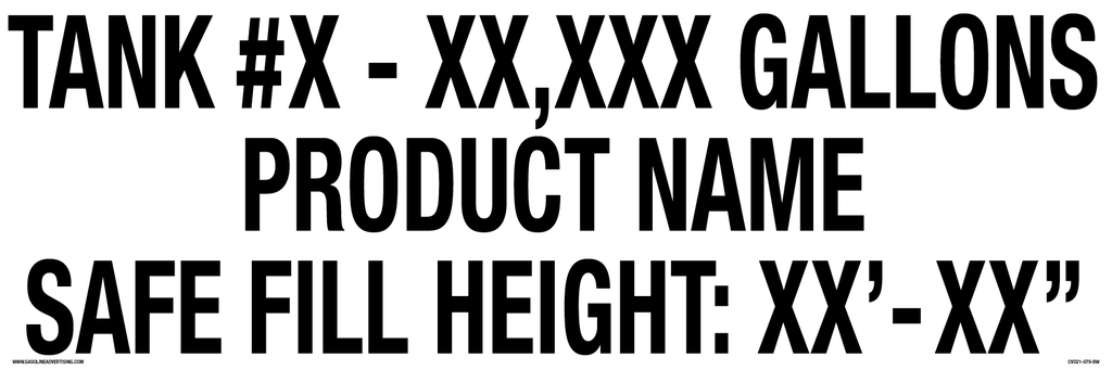 CVD21-079 - 24"W X 8"H - TANK #XX DECAL 2" HIGH LETTERS