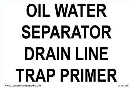 D-64-OWS - 6" x 4" OIL WATER SEPARATOR DRAIN LINE TRAP PRIMER