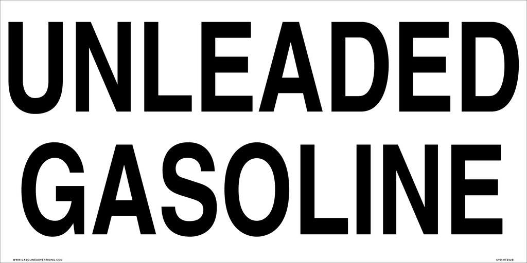 CVD-HTZ52B - 24" W x 12" H - UNLEADED GASOLINE Decal