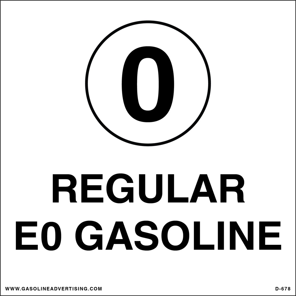 CSS-678 - 6"W x 6"H - API Color Coded Sytrene- REGULAR E0 GASOLINE