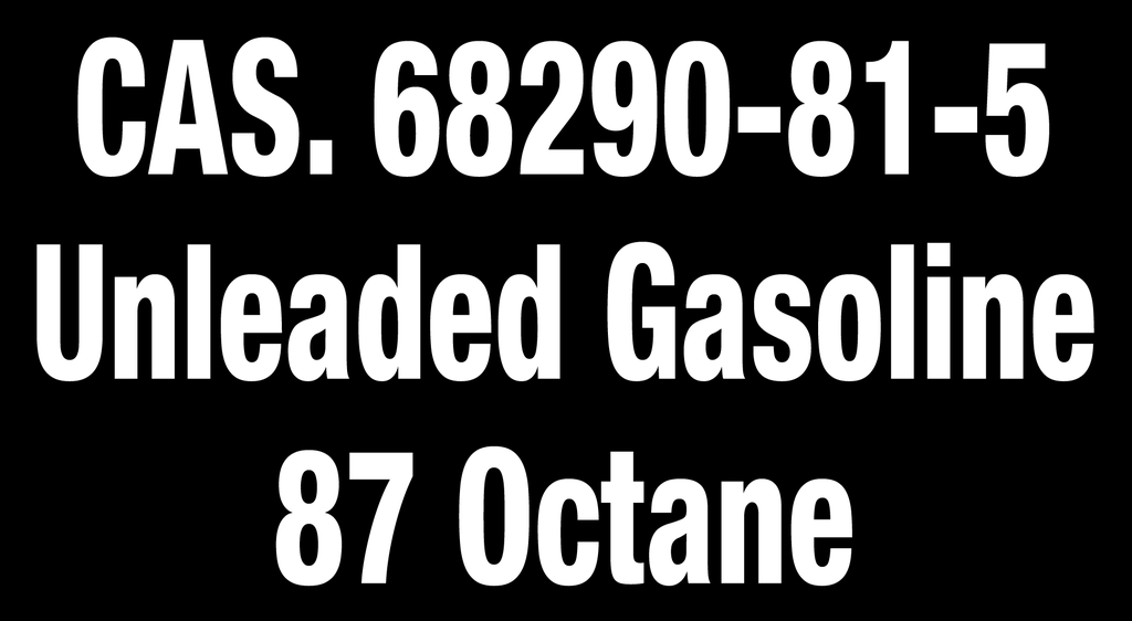 HPD-2614-GAS - 25.5"W X 14"H - CAS Unleaded Gasoline Octane - White letters on Black background 3M w/ lamination