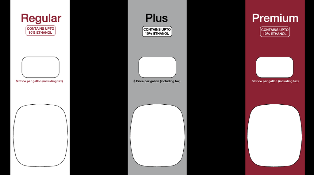 DG4LX-PO31-STW-CE-B   Wayne Ovation LX - 3 Product overlay STEWARTS    "Reg, Plus, Premium" Contains Up to 10% Ethanol - Black Background