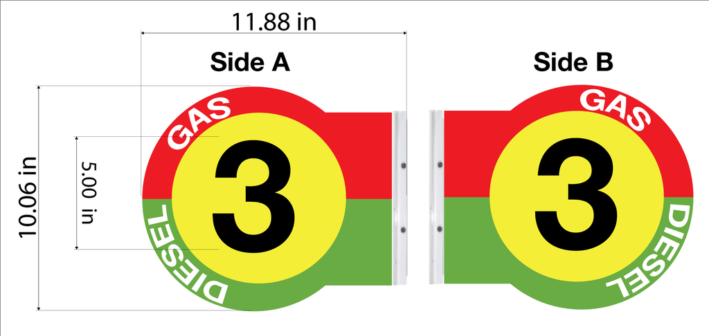 PS10-CUS-GASDSL - 10" ROUND PUMP #'s - Custom Layout for Gas and Diesel