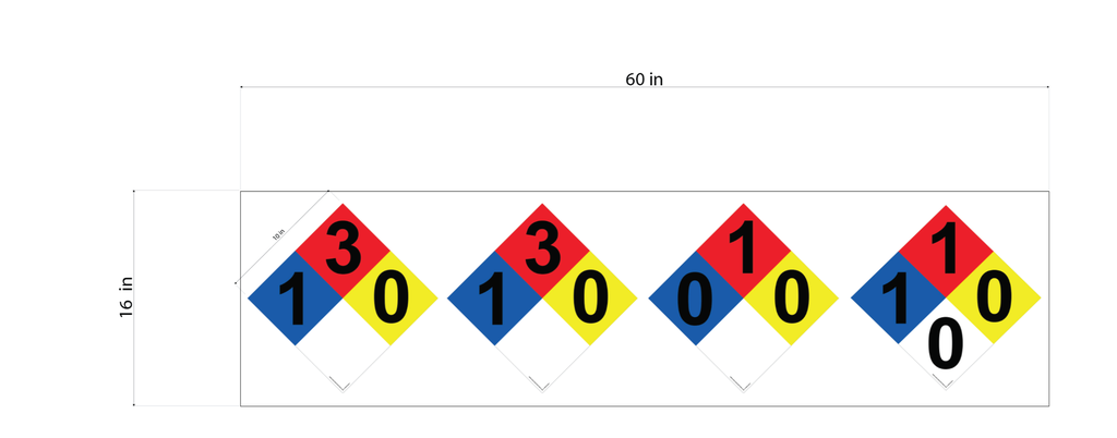 AS-6016-4NFPA-10 - 60"W X 16"H - NFPA for Motor Oil, Waste Oil, Gasoline, Diesel Fuel - Aluminum Sign