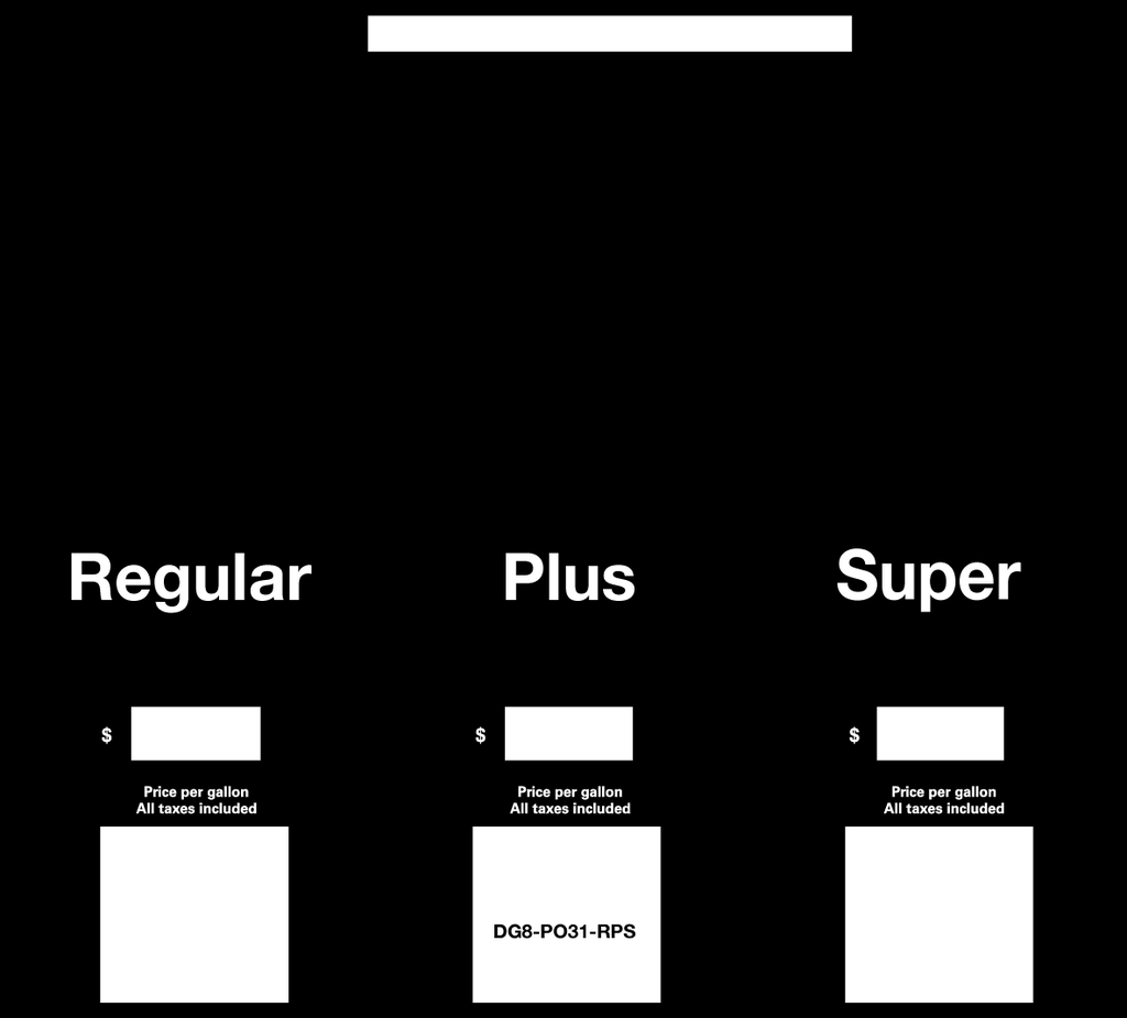 DG8-PO31-RPS Brand Panel - Regular, Plus, Super
