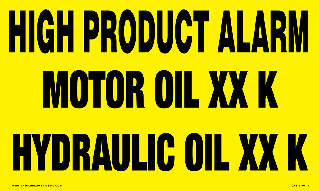 CAS18-007-2 - 20" x 12" Metal - High Product Alarm...