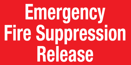 CAS-63-EFSR - 6"W x 3"H  Emergency Fire Suppression Release - Aluminum Sign