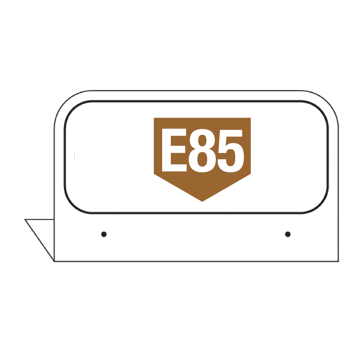 FPI-E85 - 3.5" x 2.625" Fill Pipe ID Tag "E85"