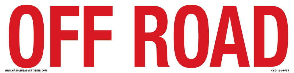 CVD-164-OFFR - 16"W X 4"H - OFF ROAD - Decal Red on White background