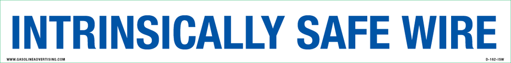 D-61-ISW- 6"W X .75"H - INTRINSICALLY SAFE WIRE - Blue on White background