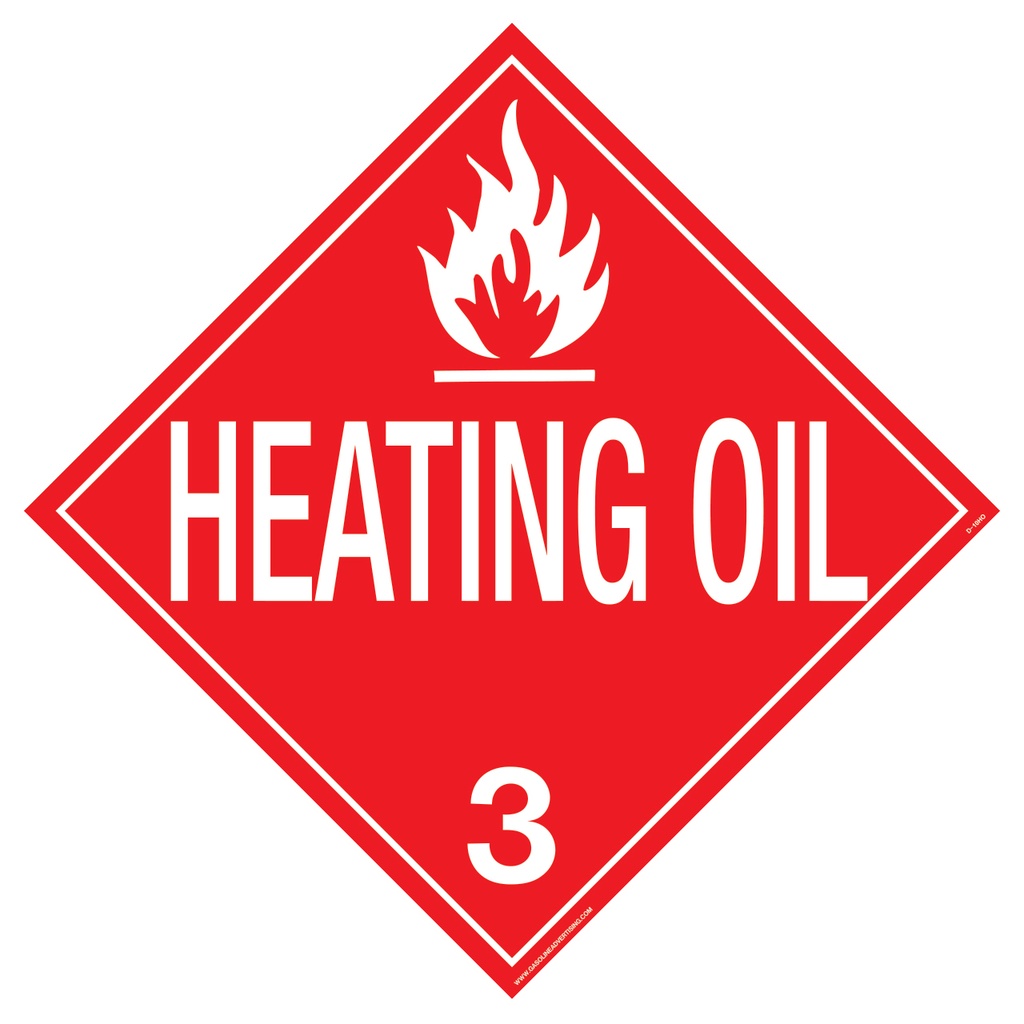 D-15HO - 15" x 15" HEATING OIL D.O.T. Decal