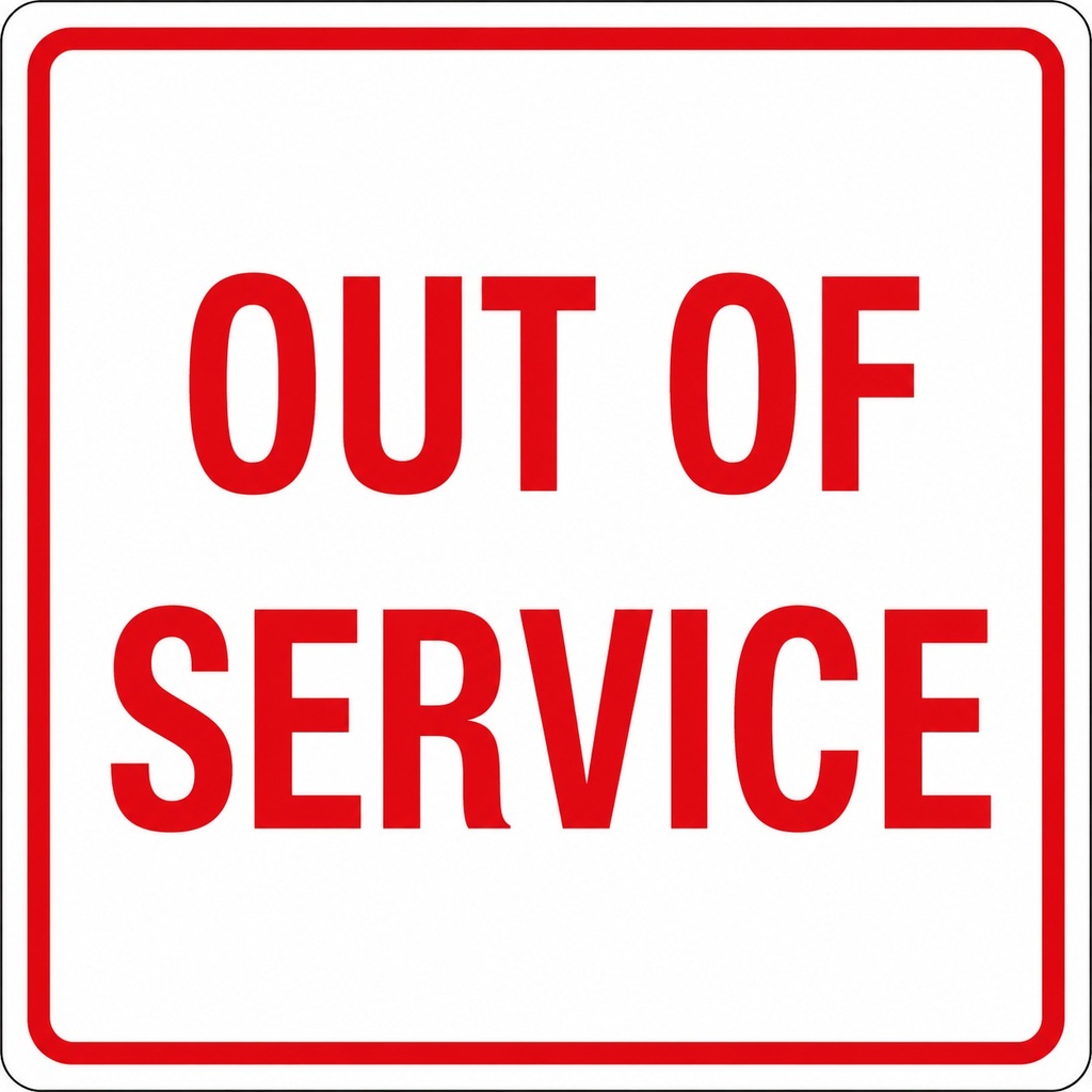 CAS-66-OOS 6" X 6" Aluminum Sign,"Out Of Service"