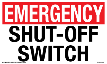 D-53-ESOS - 5"W X 3"H - EMERGENCY SHUT OFF SWITCH Decal