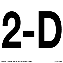 D-33-2-D - 3"W x 3"H - 2-D - Black Letters on White Background Decal