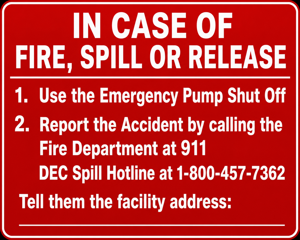 [CRS-2016-ICOF] CRS-2016-ICOF 20" x 16" - IN CASE OF FIRE SPILL OR RELEASE - Reflective Sign