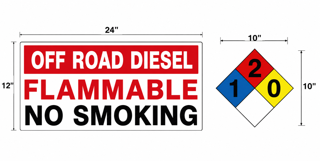 AST OFF ROAD DIESEL High Performance Graphic Set - 1 Each NFPA & Tank Decal