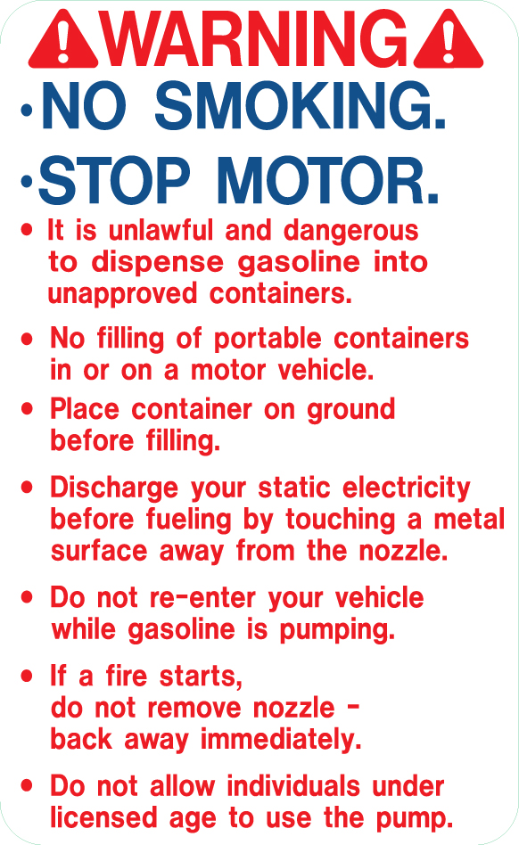 DG10-RD-WARN - Warning It Is Unlawful And Dangerous...Upper Bezel Door Graphic - Red on White