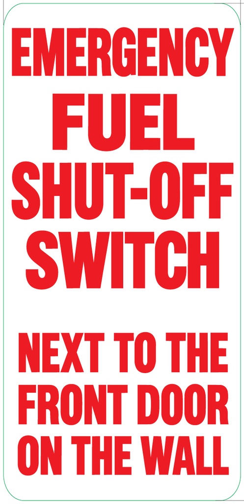 DG10-NB-EFSOS - Emergency Fuel Shut-Off Switch...Nozzle Boot Lower Bezel Door Graphic - Red on White background
