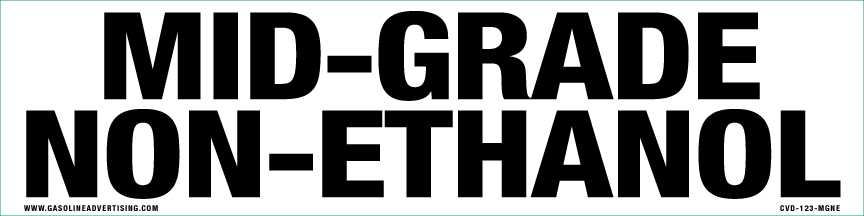 CVD-123-MGNE - 12"W X 3"H - MID-GRADE NON-ETHANOL Decal