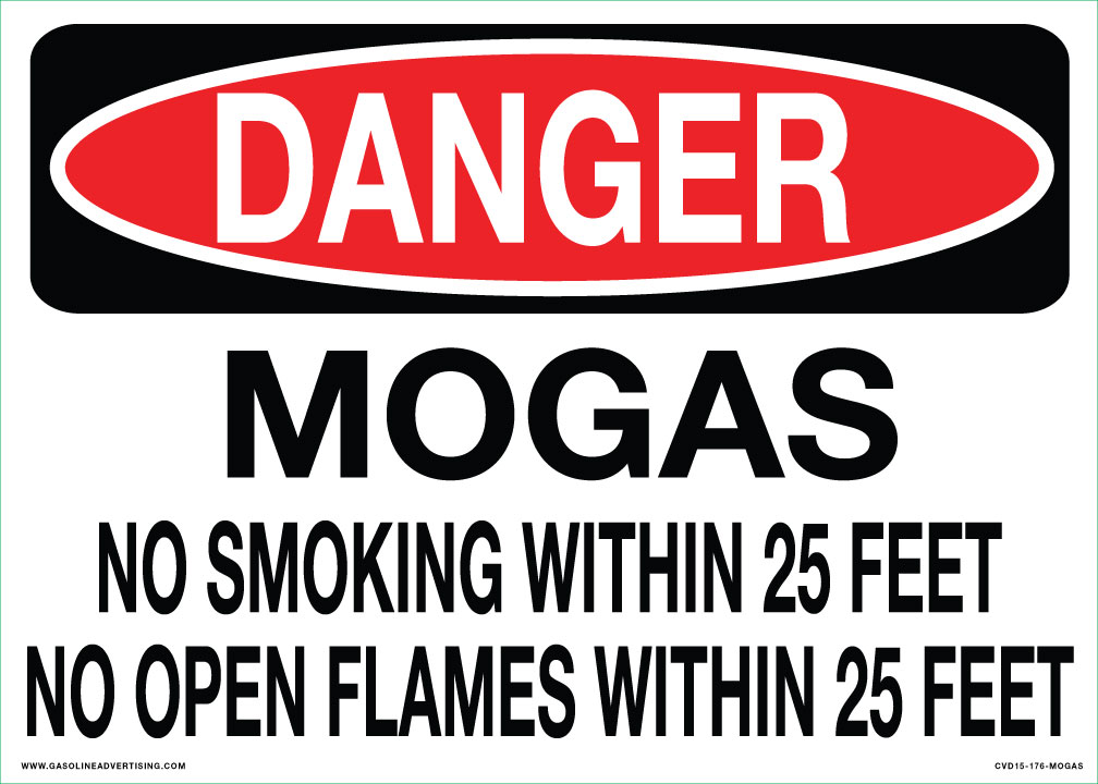 CVD15-176-MOGAS - 14.0"W X 10.0"H - DANGER MOGAS... Decal