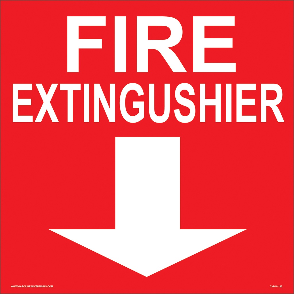 CVD10-132 - 12"W X 12"H - Fire Prevention Decal - FIRE EXTINGUISHER