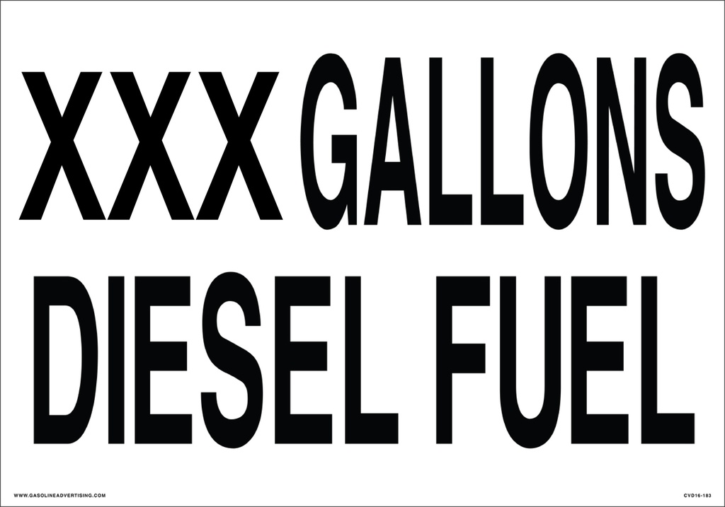 CVD16-183 - 20"W X 14"H -  XXX GALLONS Decal