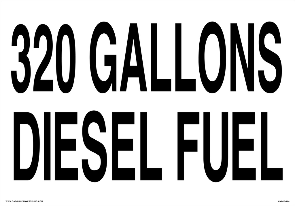 CVD16-184 - 20"W X 14"H - 320 GALLONS Decal