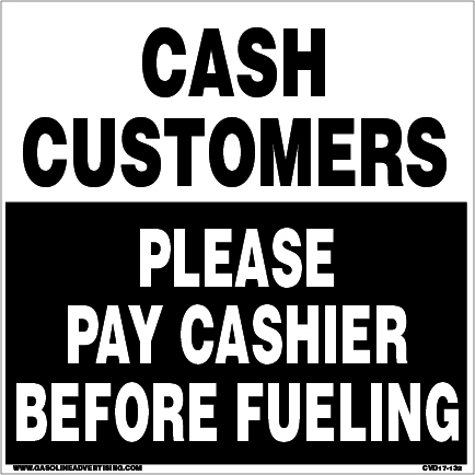 CVD17-132 - 6"W X 6"H -CASH CUSTOMERS... Decal