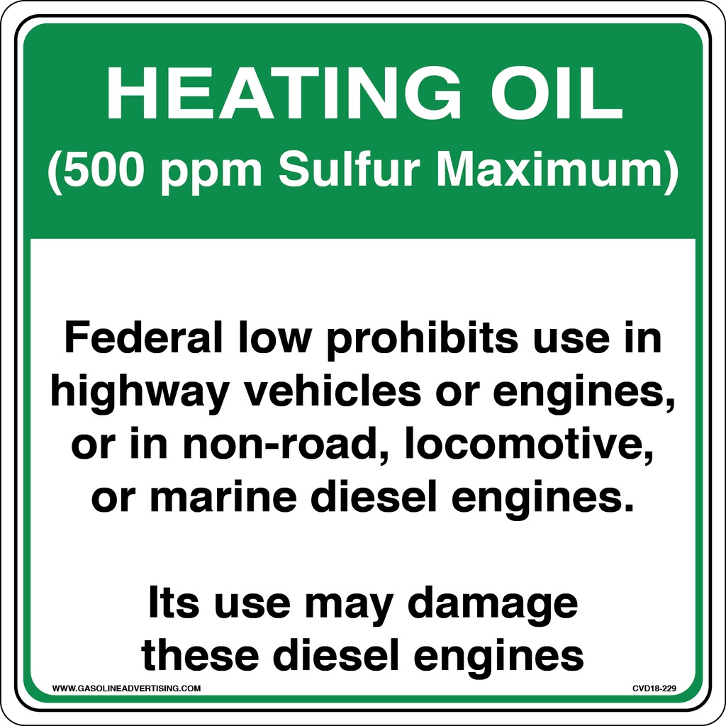 CVD18-229 - 6"W X 6"H - HEATING OIL... Decal