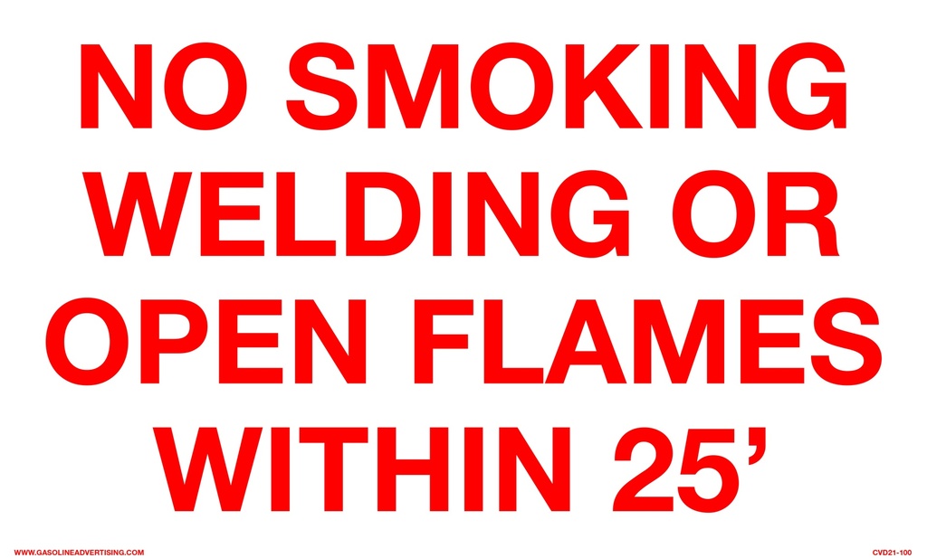 CVD21-100 - 14"W X 8.5"H - NO SMOKING DECAL