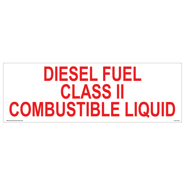 CVD-HTZ15D - 24"W x 8"H - FUEL Class 2 Decal