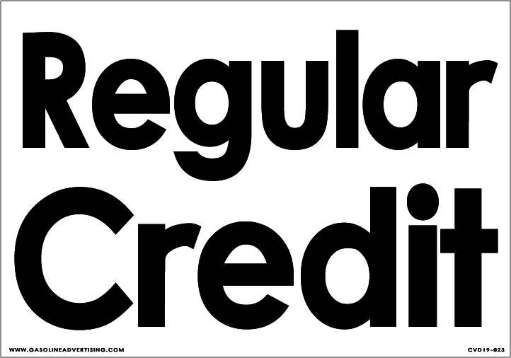 CVD19-023 - 10"W X 7"H - REGULAR CREDIT Decal