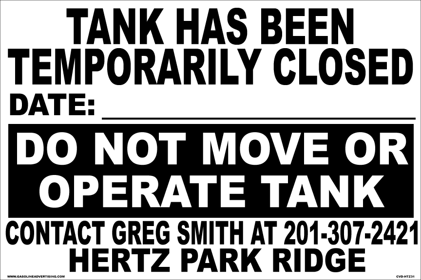 CVD-HTZ31 - 12" W x 8" H - TANK HAS BEEN TEMPOR...   Decal