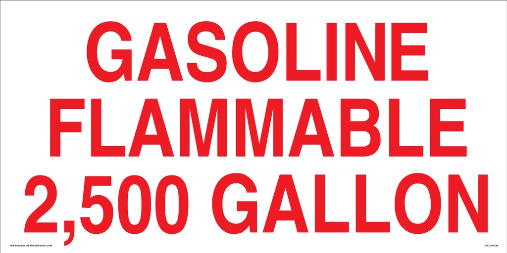 CVD-HTZ42 - 24" W x 12" H - GASOLINE FLAMMABLE Decal