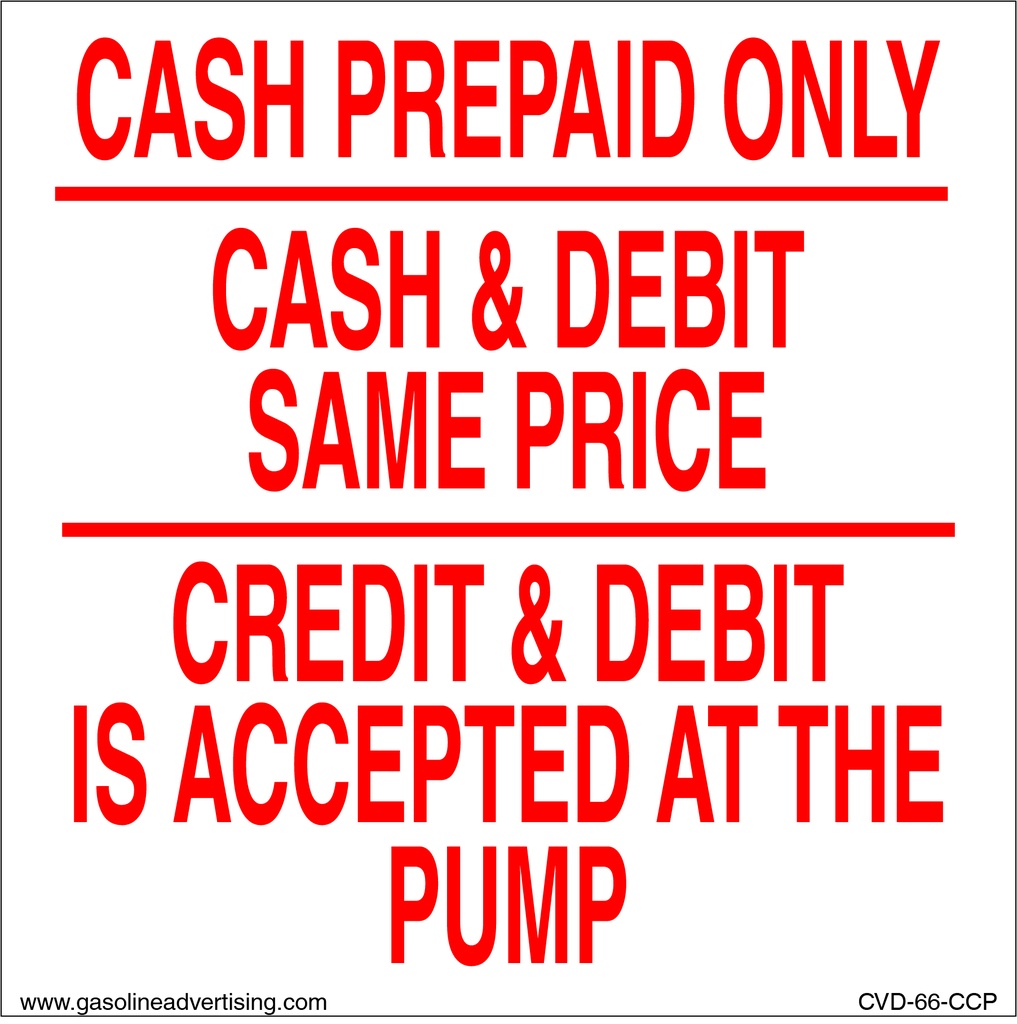 CVD-66-CCP - 6"W x 6"H - Cash Prepaid Only... Decal