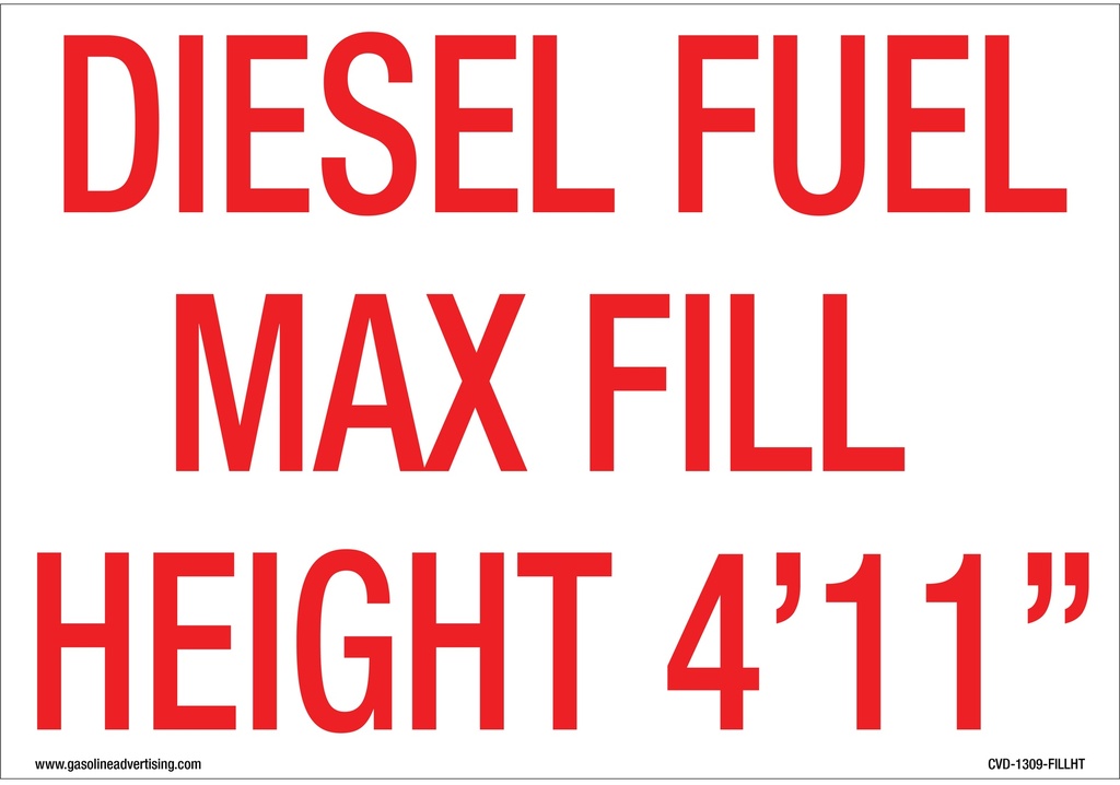 CVD-1309-FILLHT - 13"W x 9"H - Diesel Tank Capacity Decal