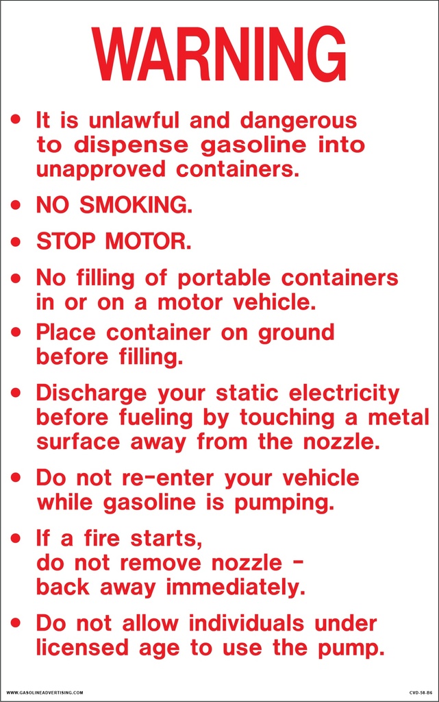 CVD-58-B6 - 5"W x 8"H - No Smoking Decal