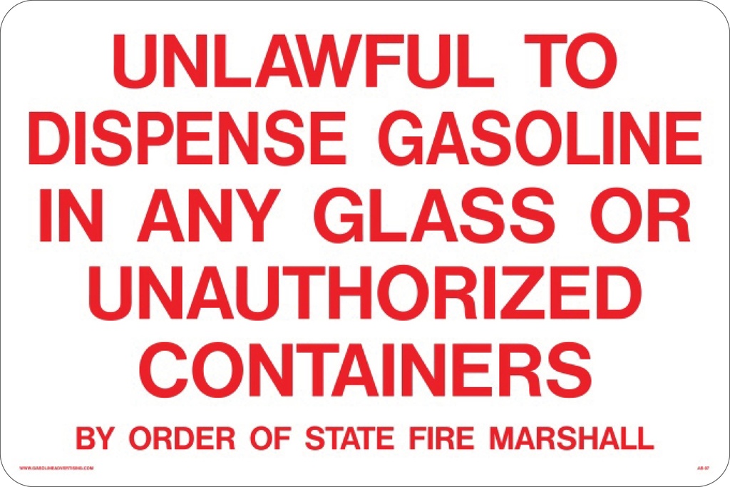 AS-07 - 24" x 16" Metal - Unlawful To Dispense...