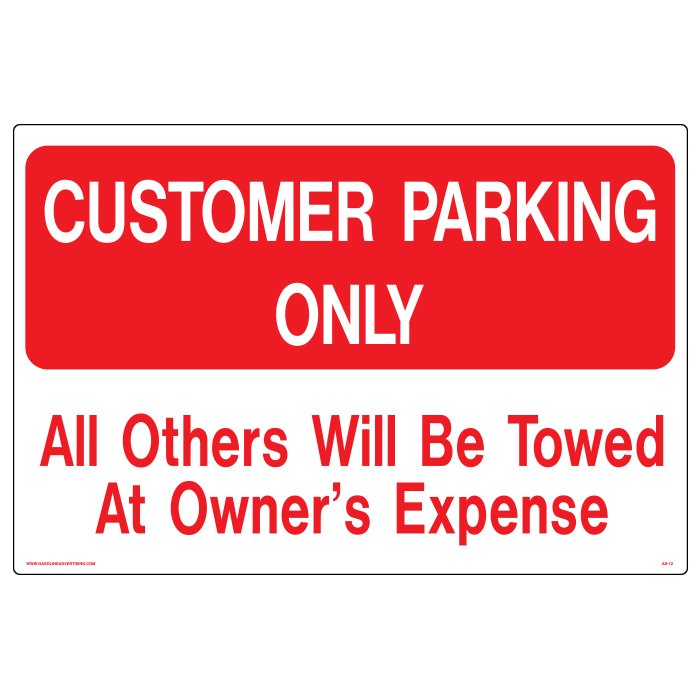 AS-12 - 24" x 16" Metal - Customer Parking...