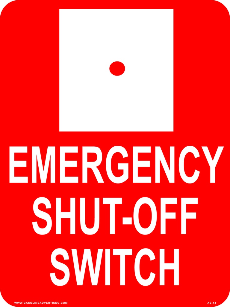 AS-44 - 12" x 16" Metal - Emergency Shut Off Switch