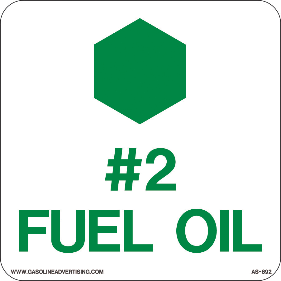 [AS-692] AS-692 - 6" x 6" Metal - #2 Fuel Oil" API Color + Symbol