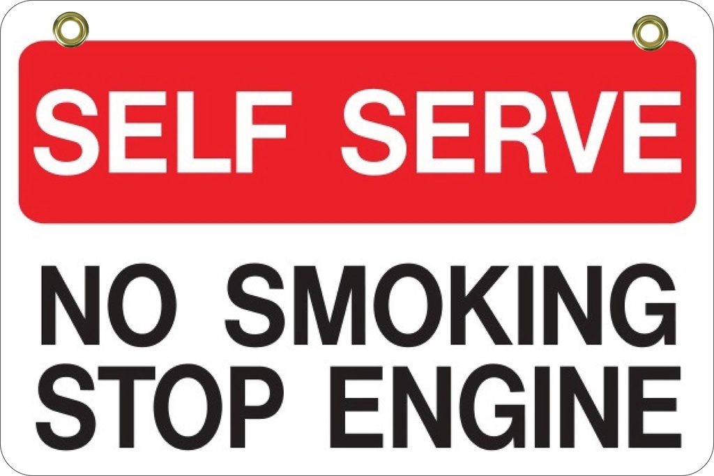 BS15 2 Way Sign - Self Service No Smoking Stop Eng.
