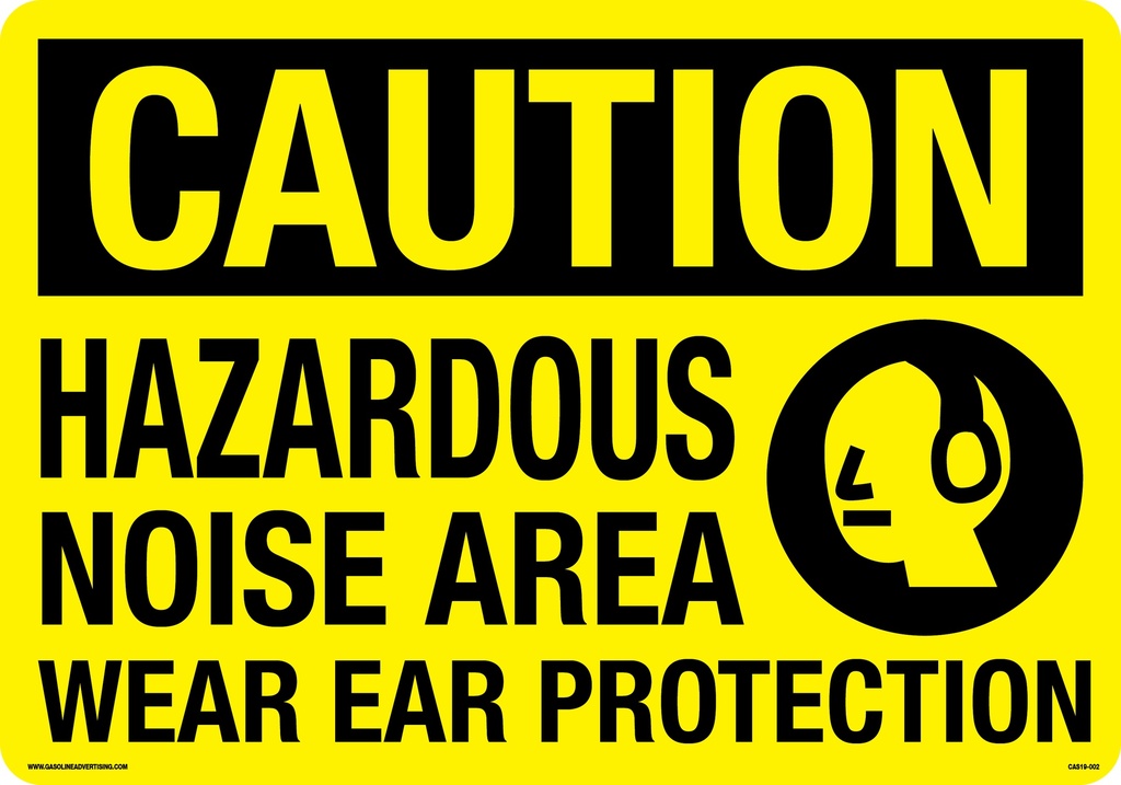 CAS19-002 10" x 7" Metal - Caution Hazardous Noise Area