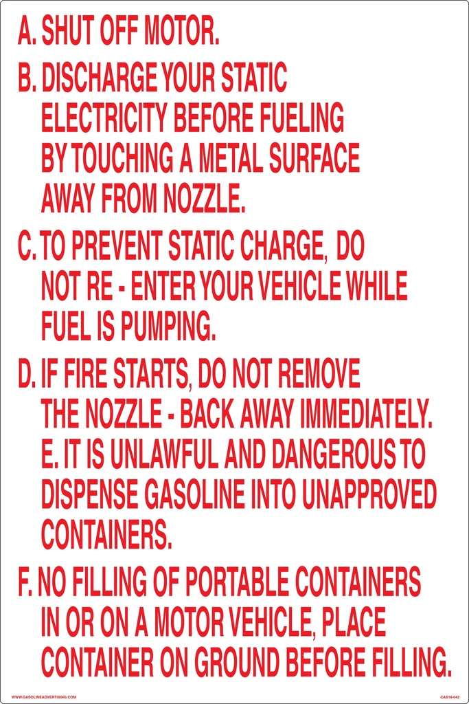 CAS18-042 - 16" x 24" Metal - Shut Off Motor...