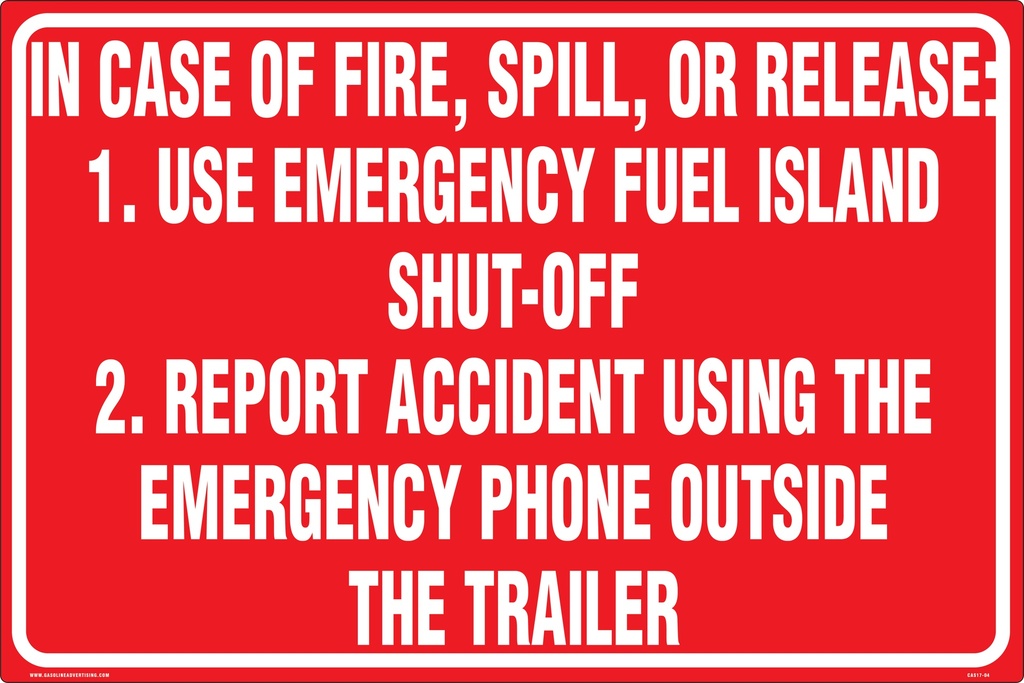 CAS17-04 - 18" x 12" Metal - Emergency Procedures