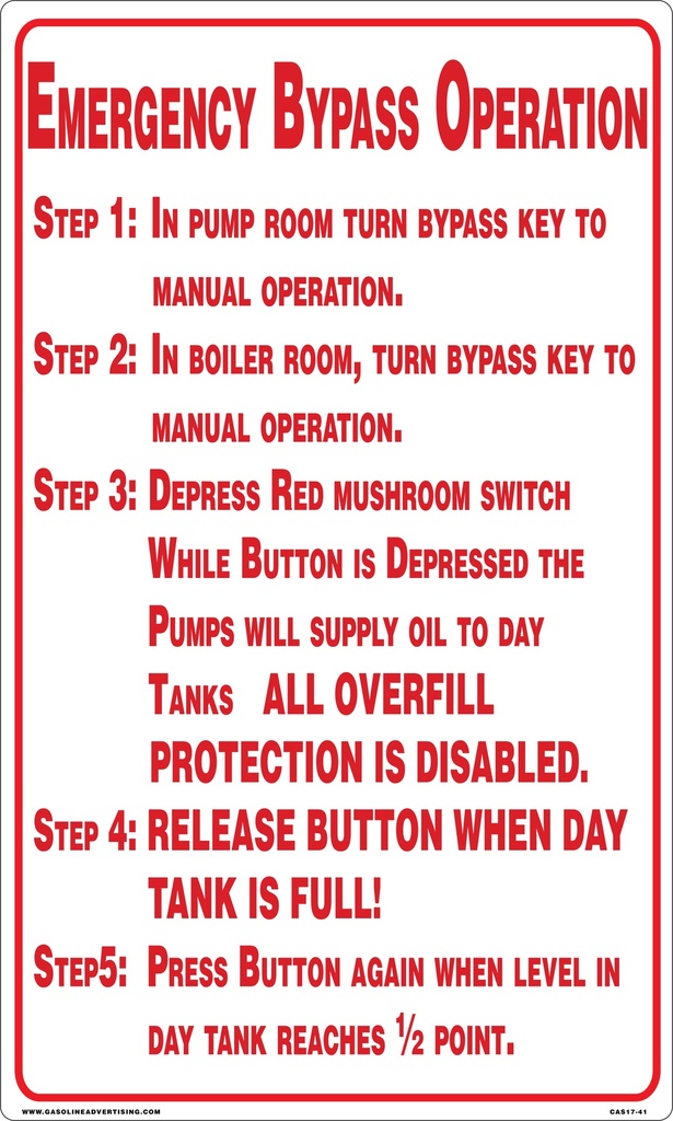 CAS17-41 - 12" x 20" Metal - Emergency Bypass...