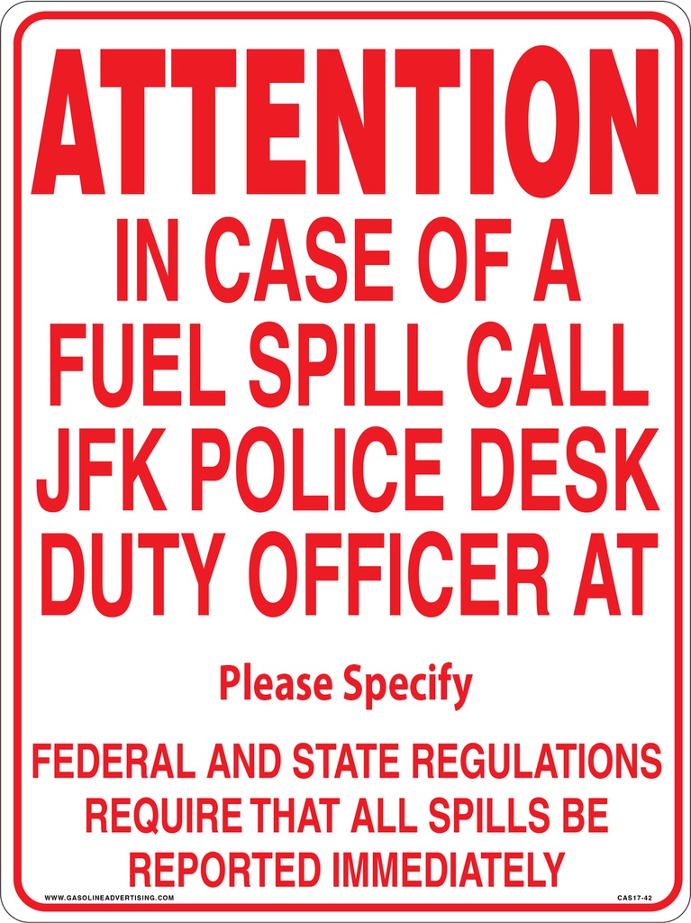 CAS17-42 - 12" x 16" Metal - Emergency Procedures Sign